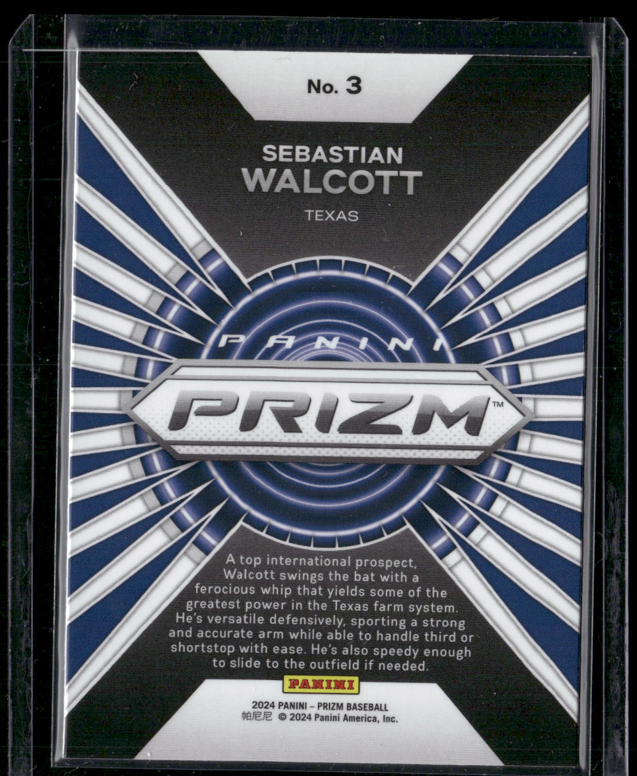 2024 Panini Prizm #3 Sebastian Walcott Hype