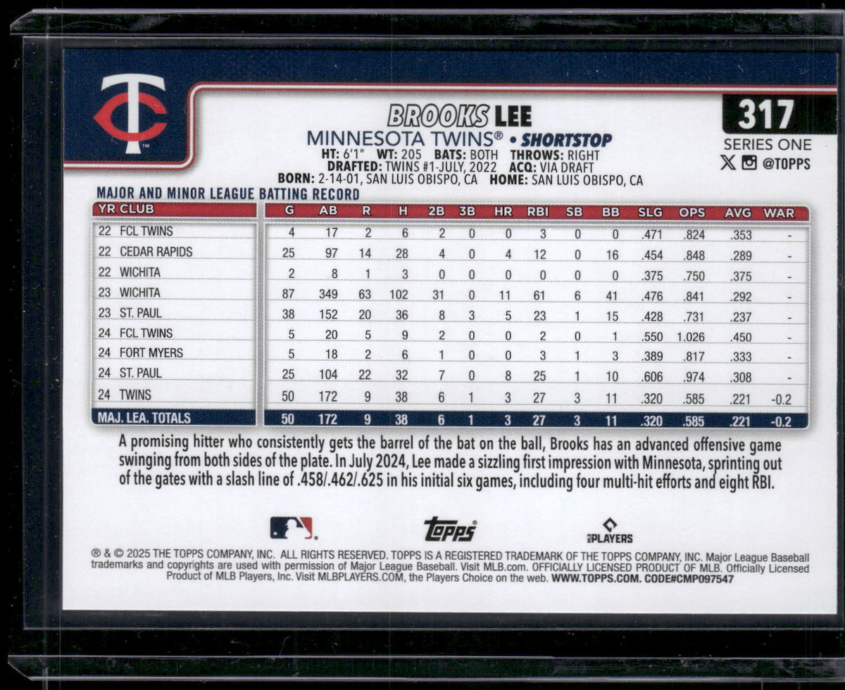2025 Topps #317 Brooks Lee