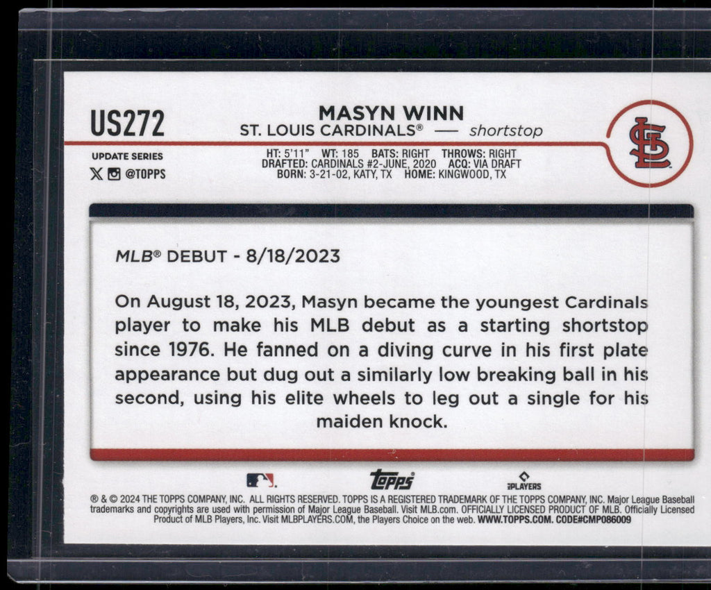 2024 Topps Update #US272 Masyn Winn