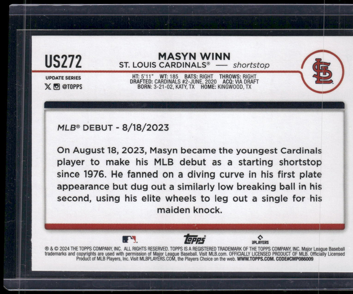 2024 Topps Update #US272 Masyn Winn
