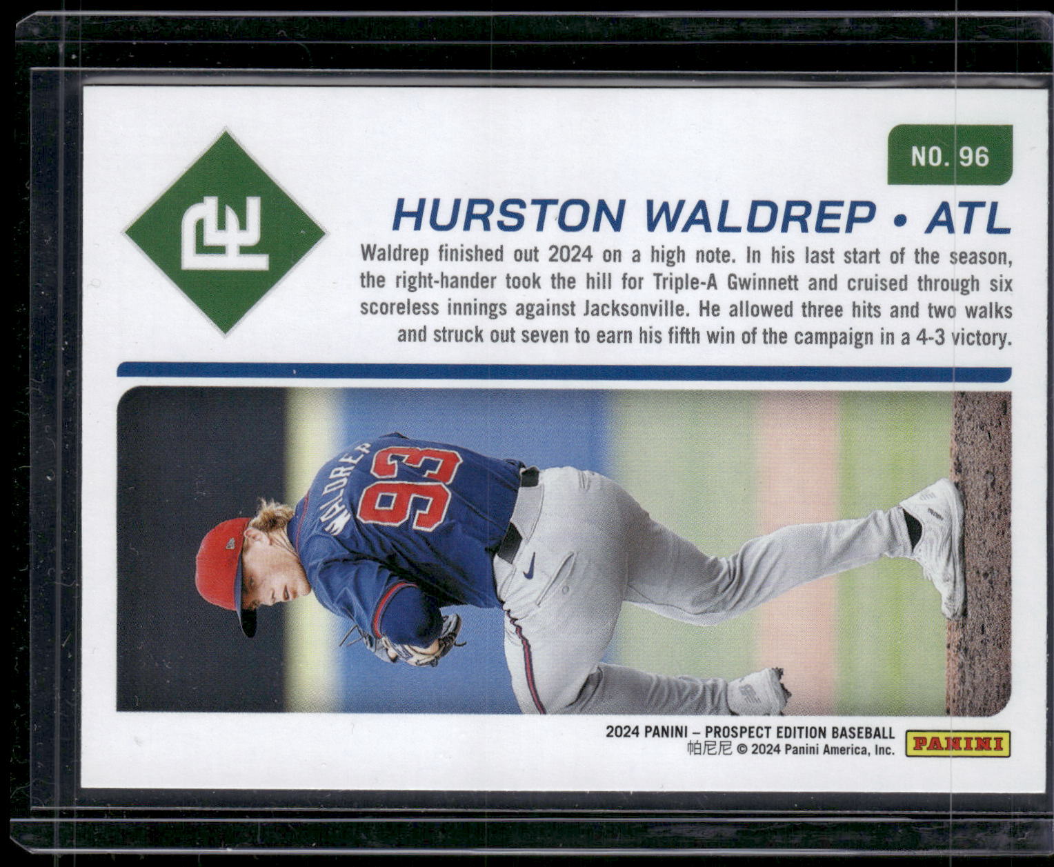 2024 Panini Prospect Edition #96 Hurston Waldrep