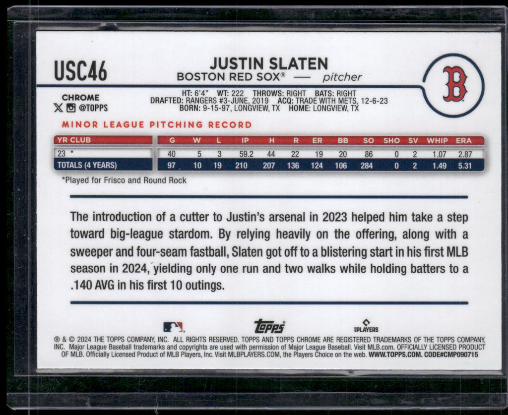 2024 Topps Chrome Update - X-Fractors #USC46 Justin Slaten