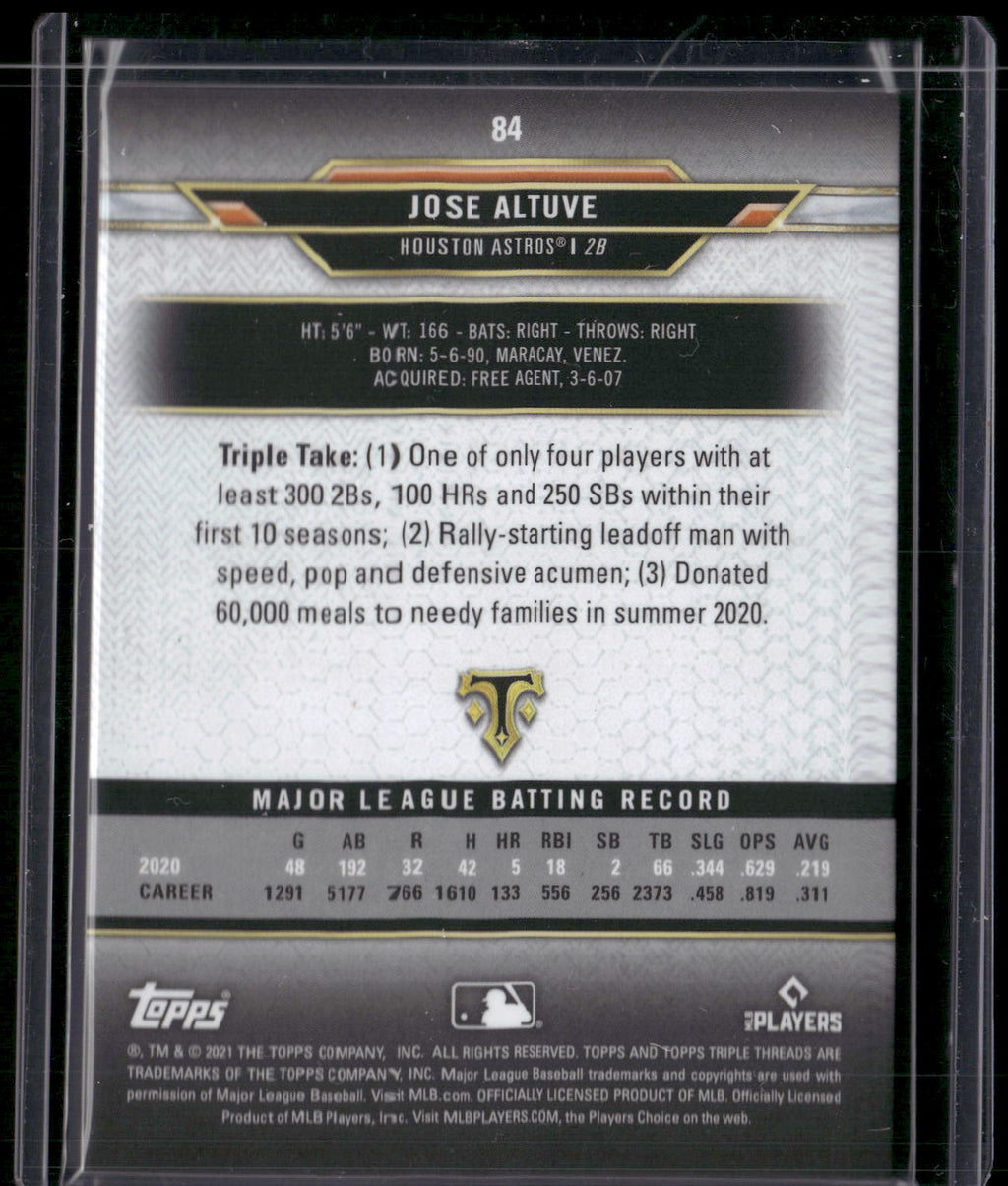 2021 Topps Triple Threads #84 Jose Altuve Amethyst #/299
