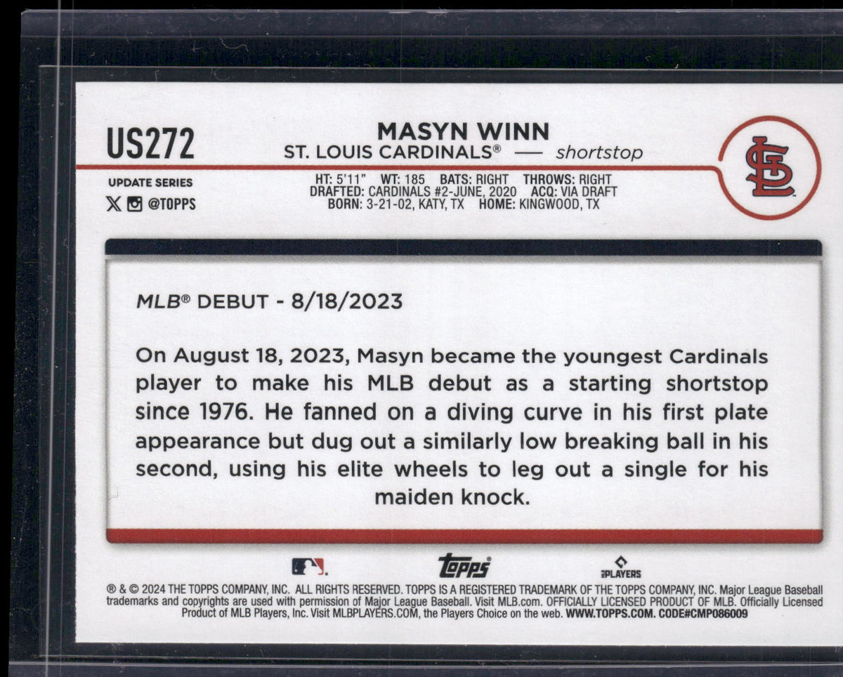 2024 Topps Update #US272 Masyn Winn