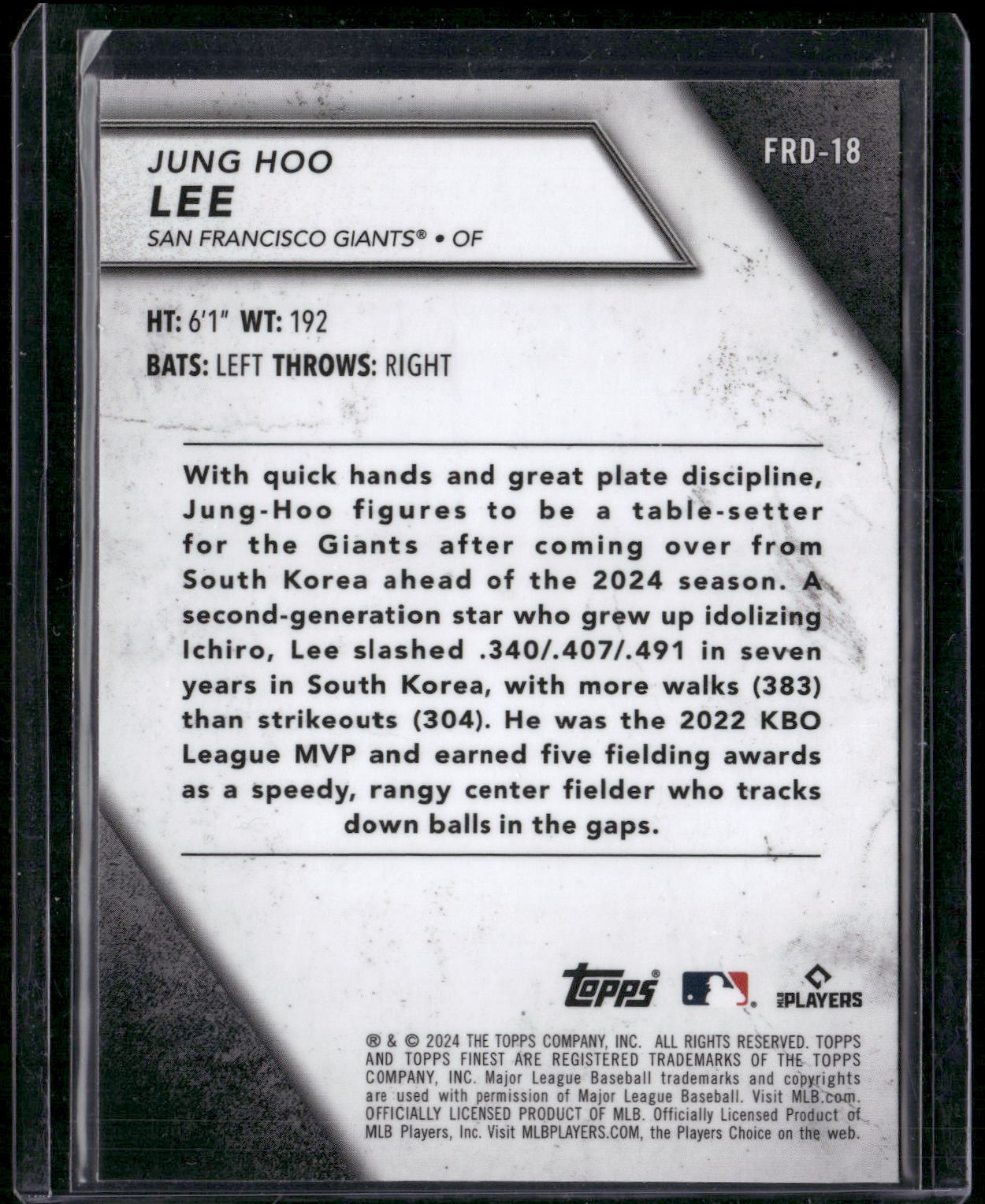 2024 Finest #FRD-18 Jung-Hoo Lee Finest Rookies Design Variations
