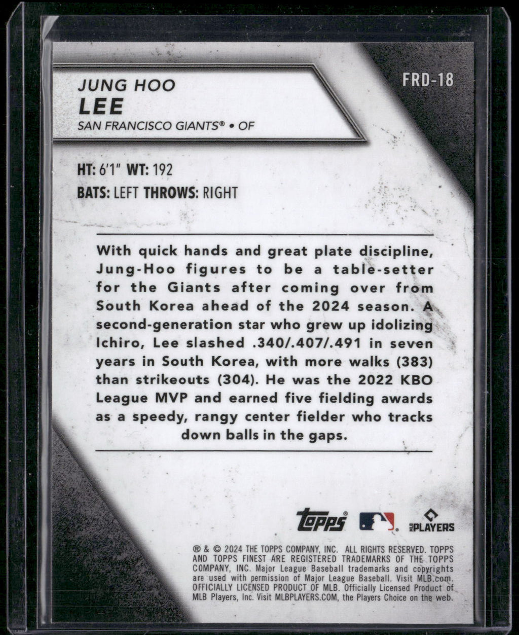 2024 Finest #FRD-18 Jung-Hoo Lee Finest Rookies Design Variations