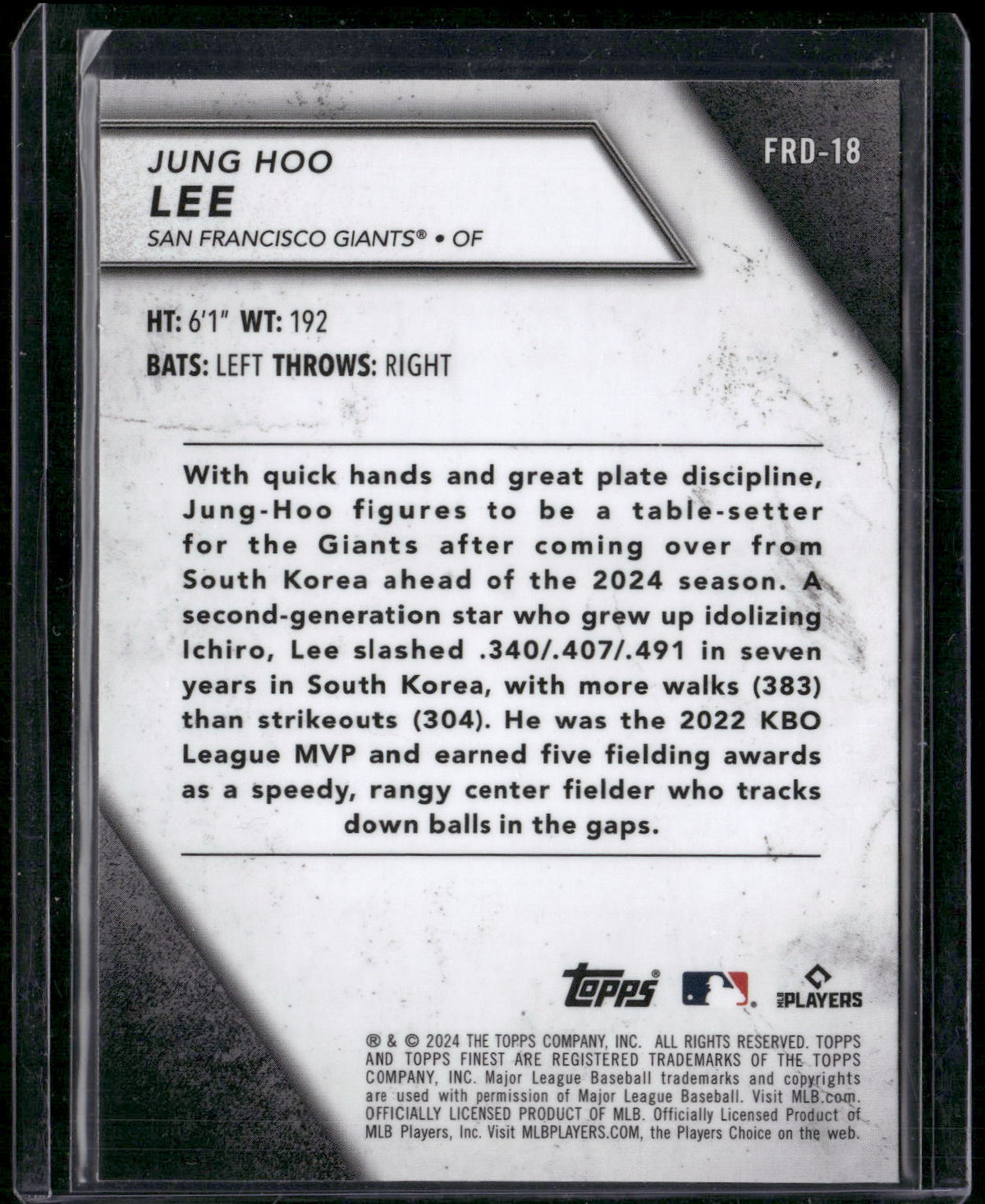 2024 Finest #FRD-18 Jung-Hoo Lee Finest Rookies Design Variations