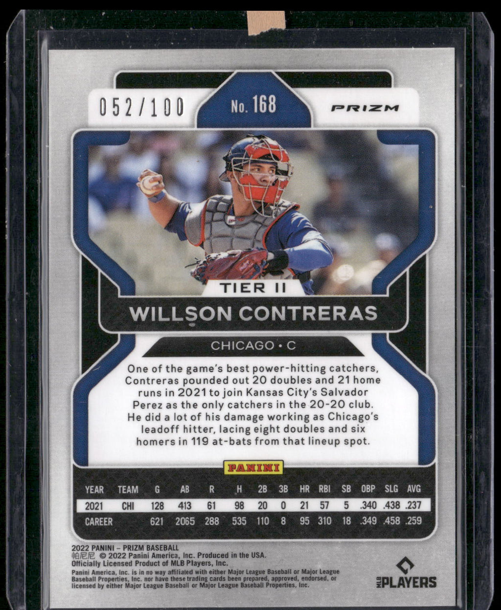 2022 Panini Prizm #168 Willson Contreras Neon Orange Prizm #/100