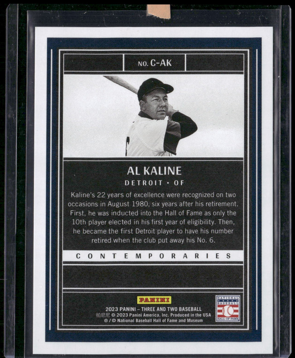 2023 Panini Three and Two #C-AK Al Kaline Contemporaries #/150