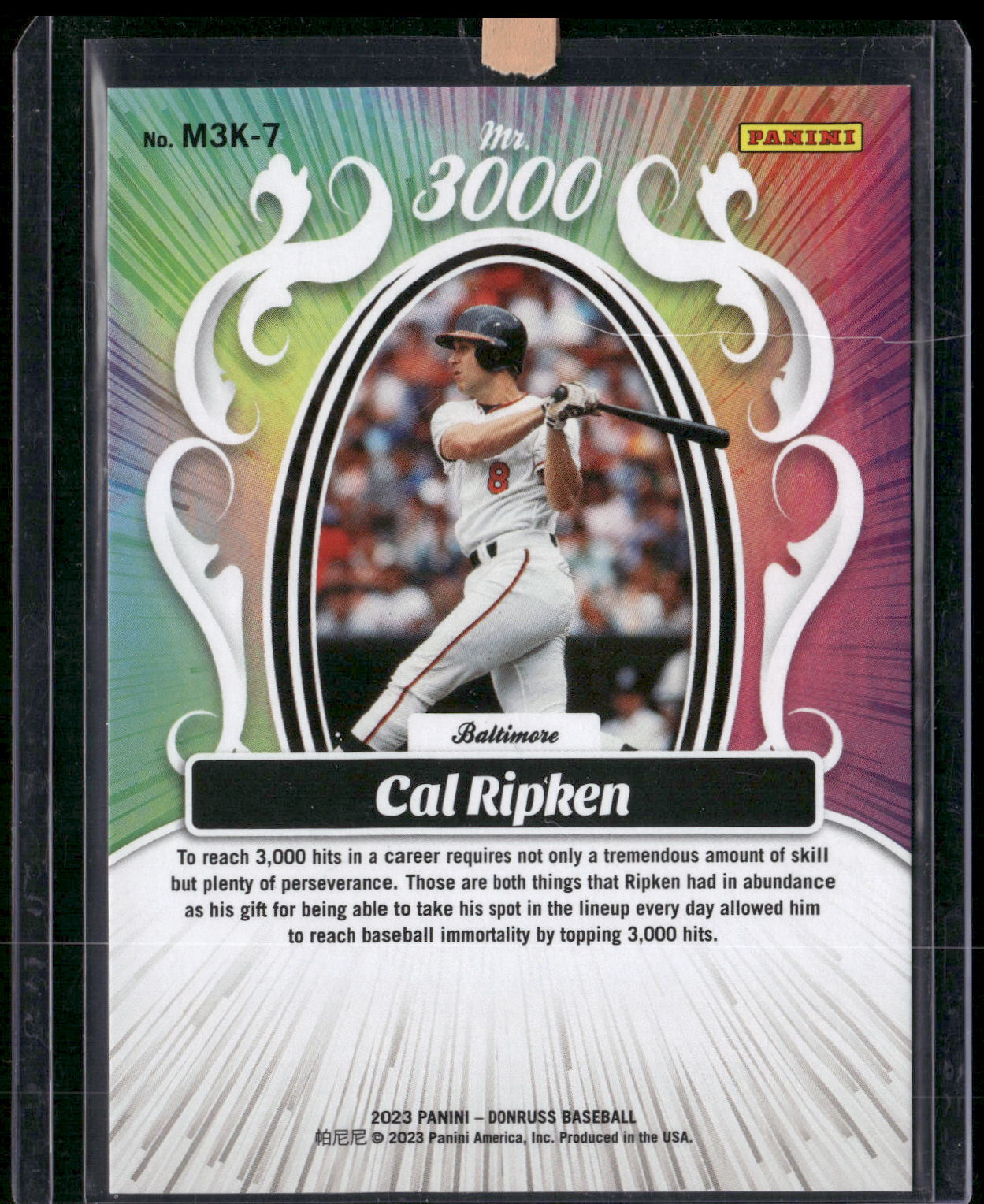 2023 Donruss #M3K-7 Cal Ripken Mr. 3000 Blue #/249