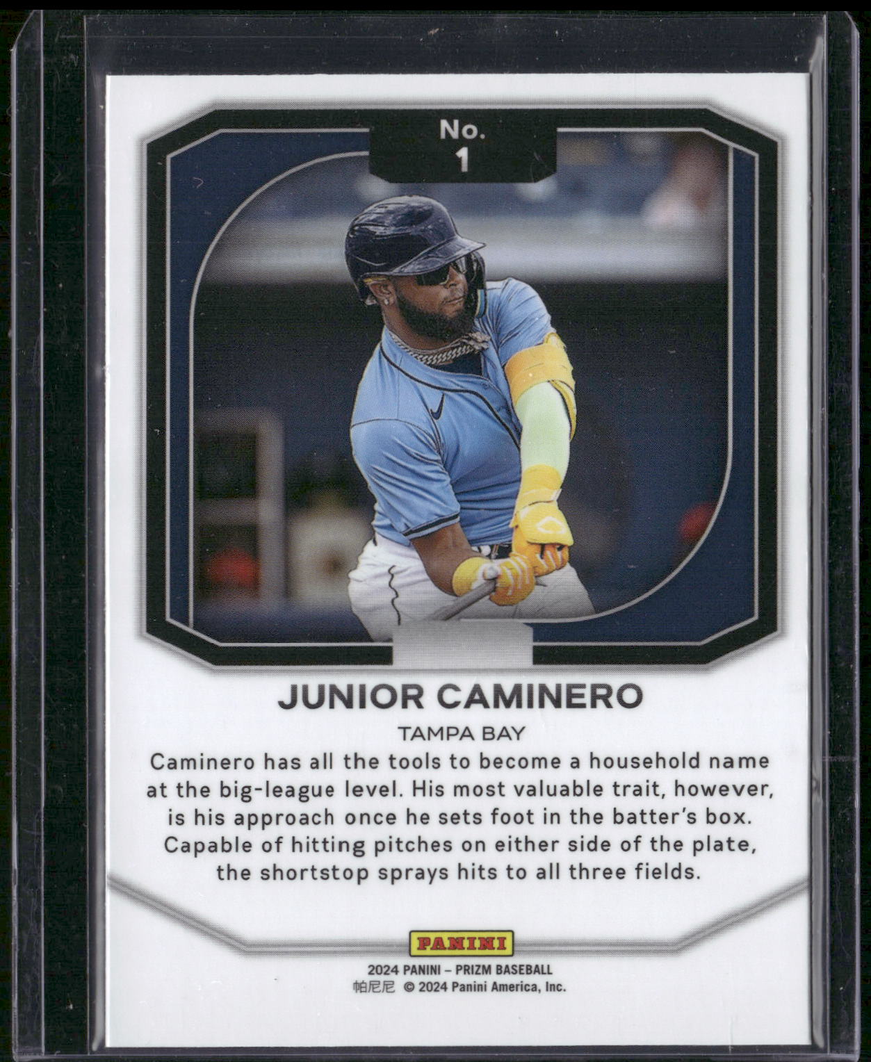 2024 Panini Prizm #1 Junior Caminero Top Tier Silver Prizms
