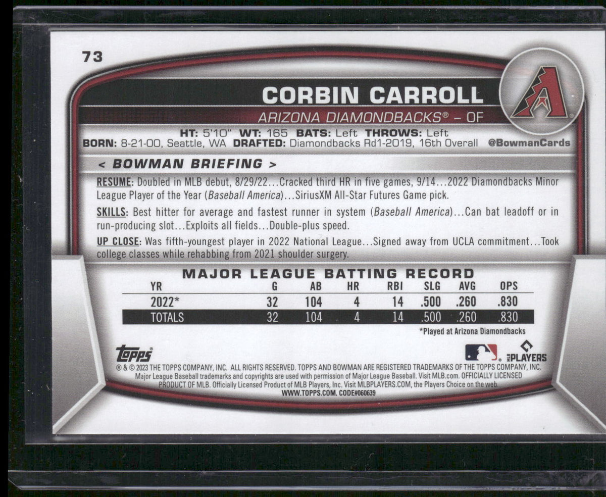 2023 Bowman #73 Corbin Carroll