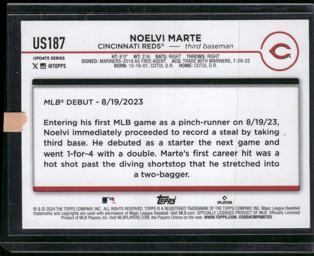 2024 Topps Update #US187 Noelvi Marte Holiday Ghosts