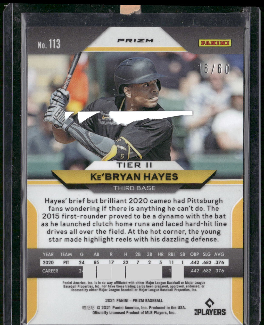2021 Panini Prizm #113 Ke'Bryan Hayes Blue Prizm