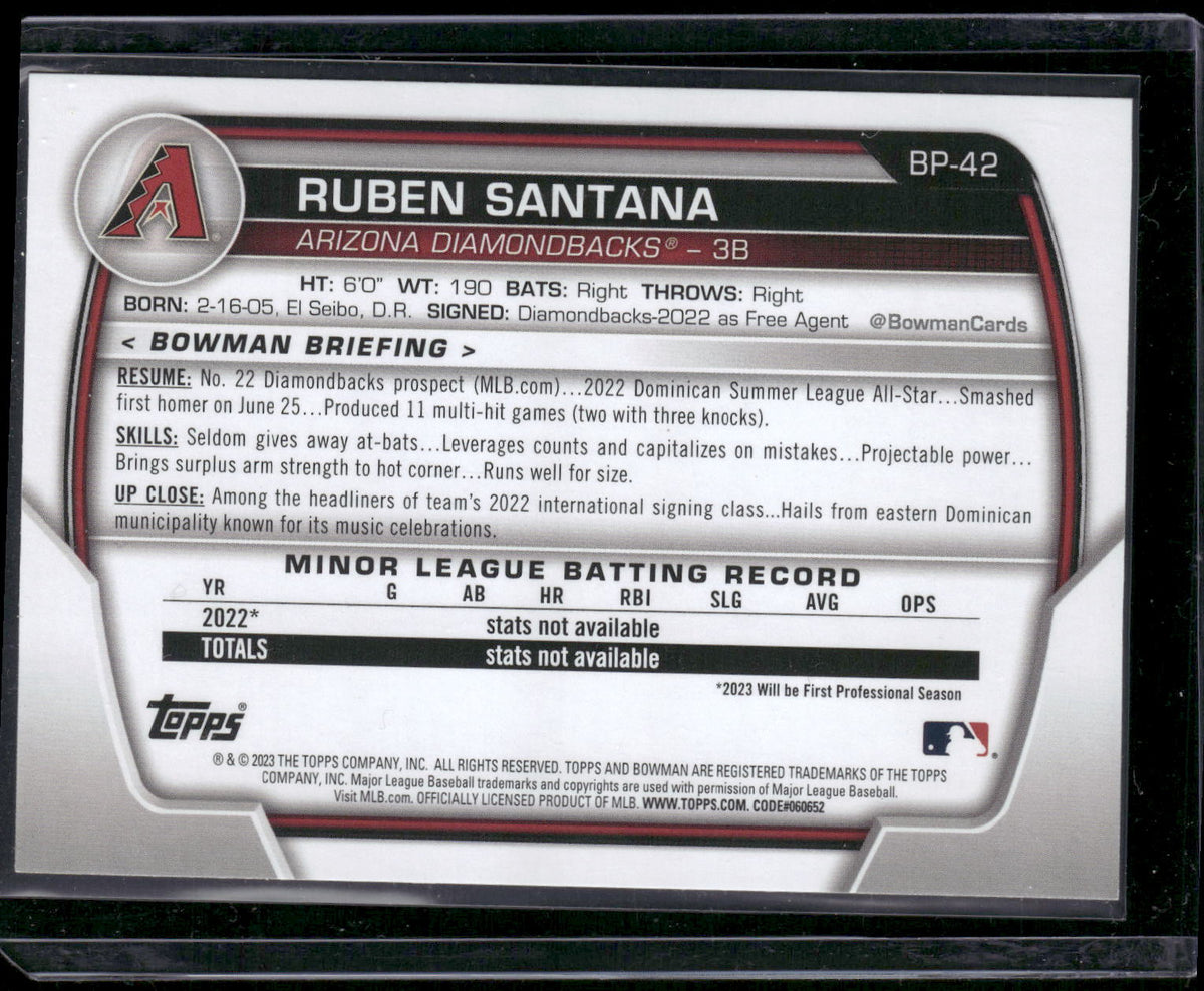 2023 Bowman #BP-42 Ruben Santana Prospects