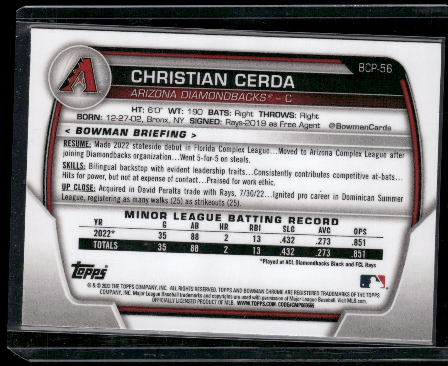 2023 Bowman 1st Edition #BPPF-56 Christian Cerda