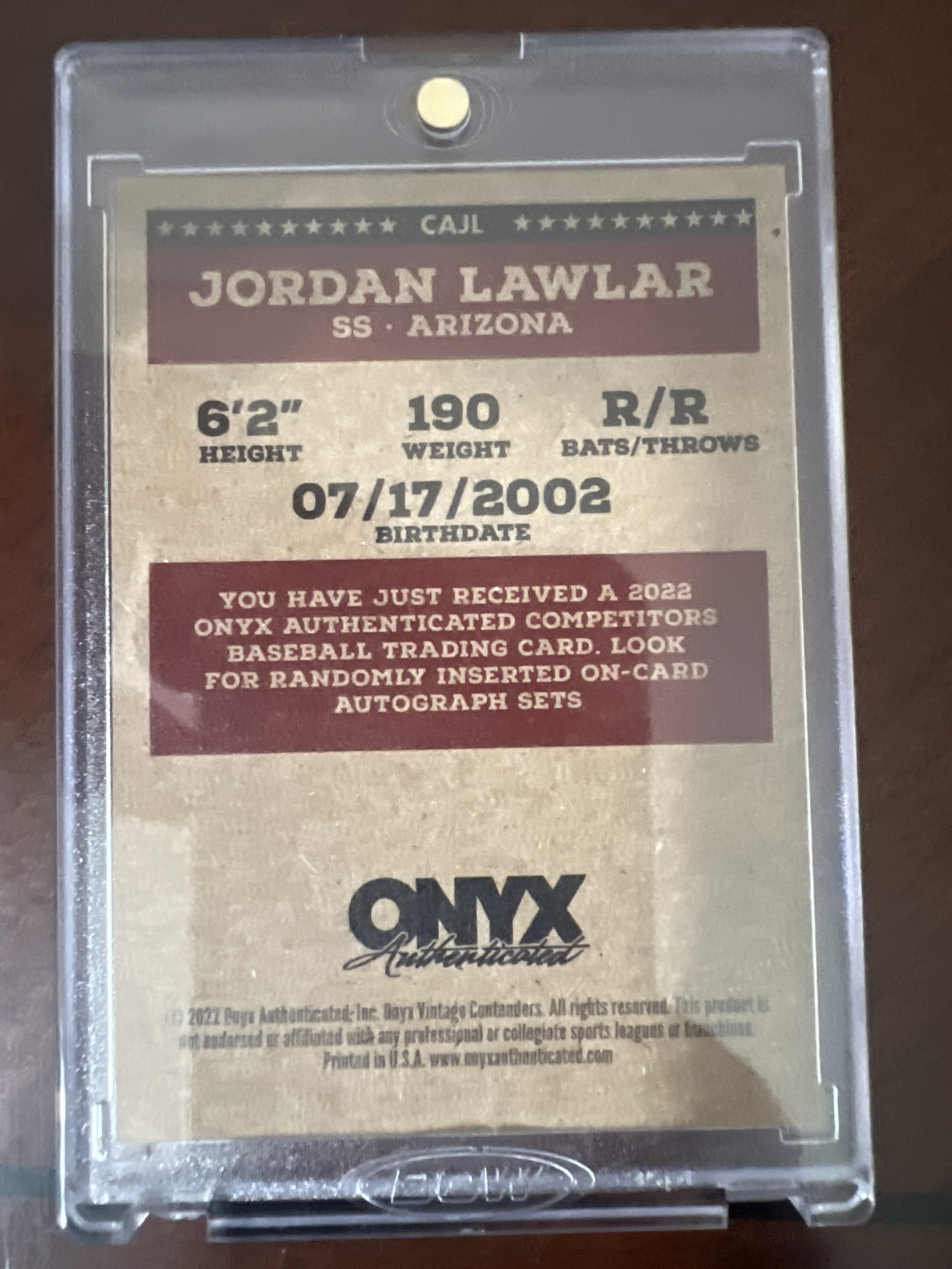 2022 Onyx Vintage Competitors #CAJL Jordan Lawlar