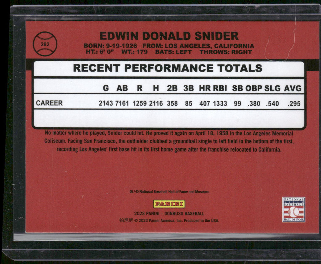 2023 Donruss #282b Duke Snider Season Stat Line #/400