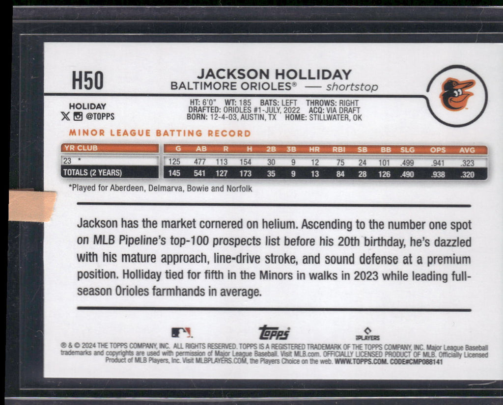 2024 Topps Holiday #H50 Jackson Holliday