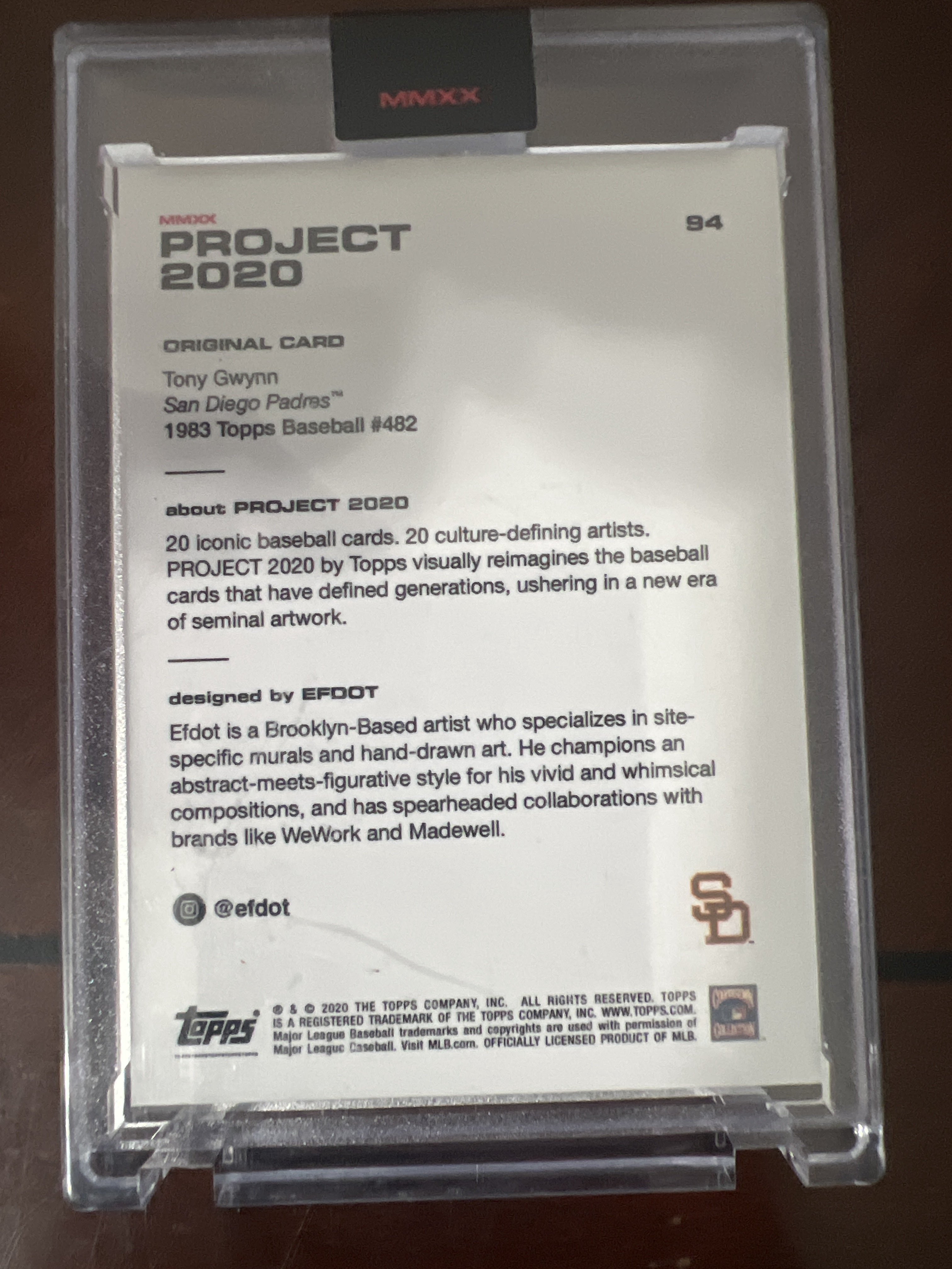 2020 Topps Project 2020 #94 Tony Gwynn