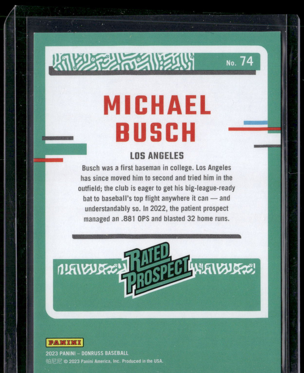 2023 Donruss #74 Michael Busch Holo Red #/2023
