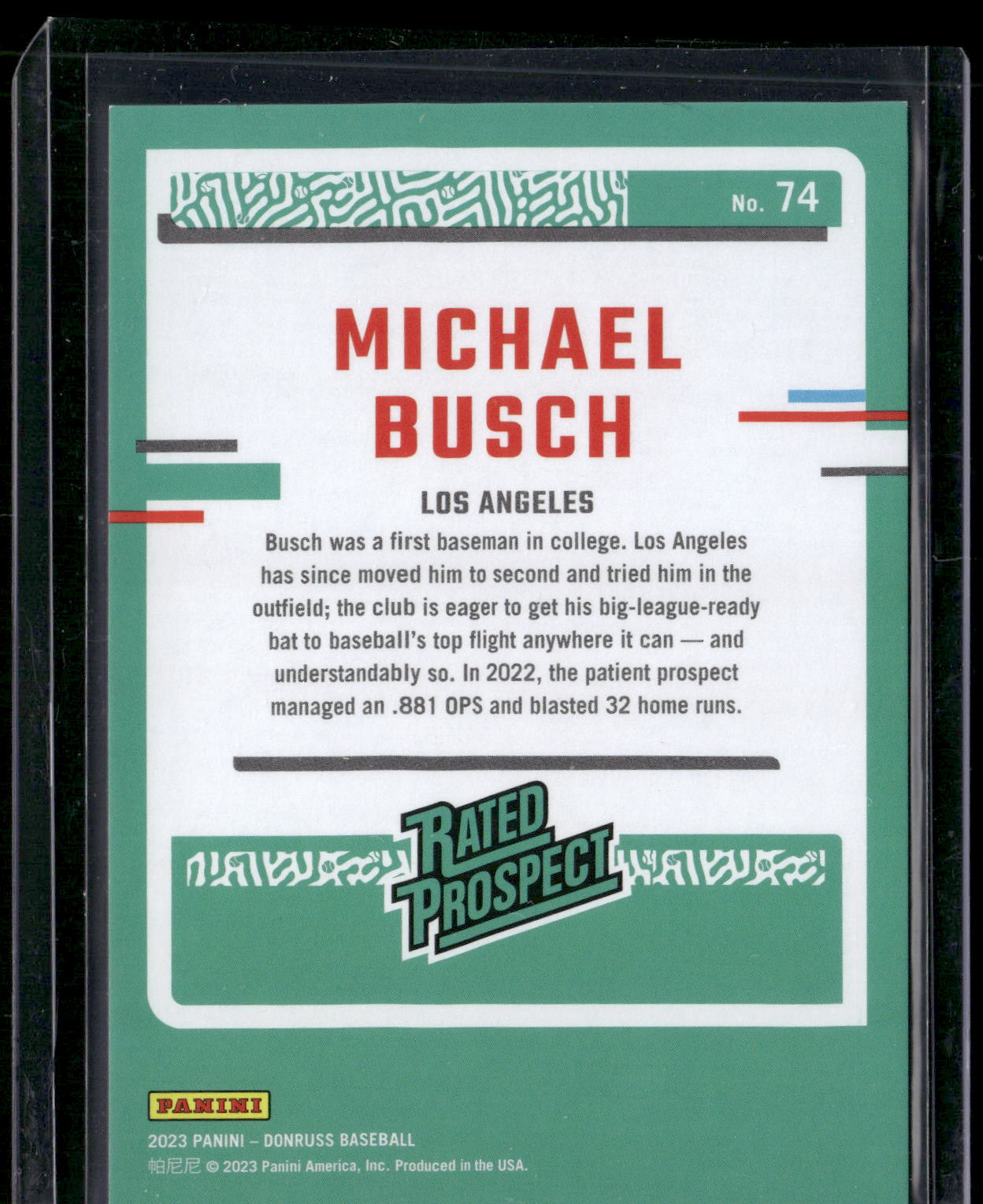 2023 Donruss #74 Michael Busch Holo Red #/2023