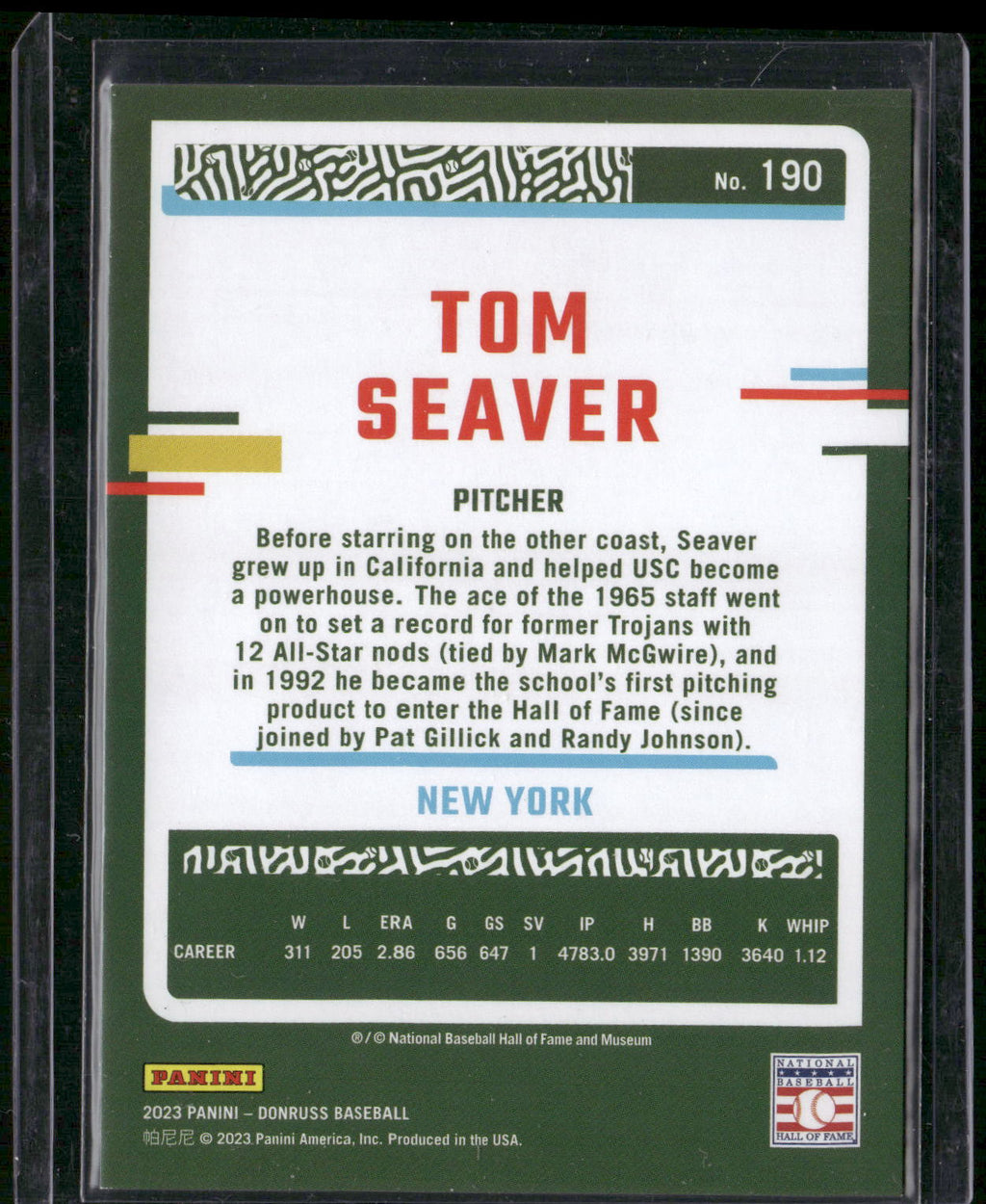 2023 Donruss #190 Tom Seaver Holo Red #/2023