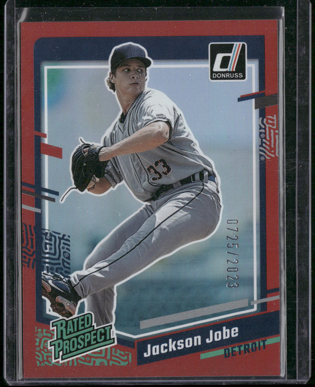 2023 Donruss #75 Jackson Jobe Holo Red #/2023