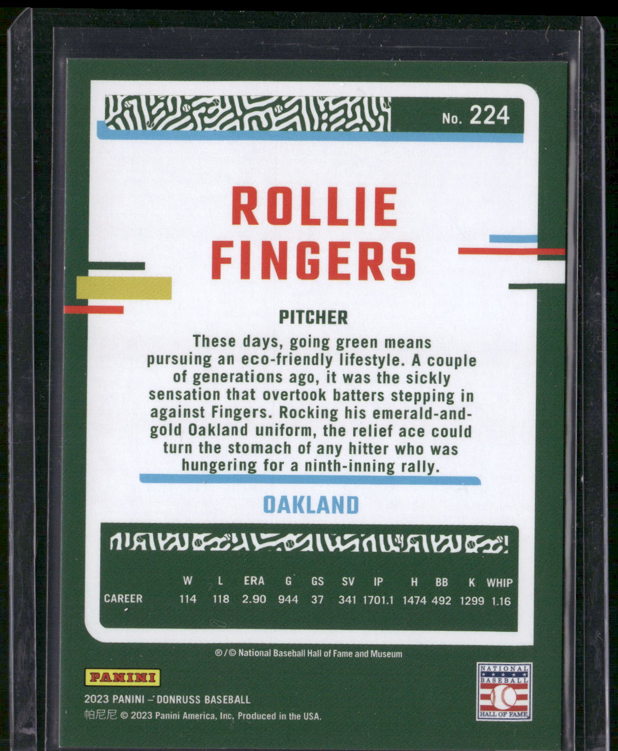 2023 Donruss #224 Rollie Fingers Holo Red #/2023