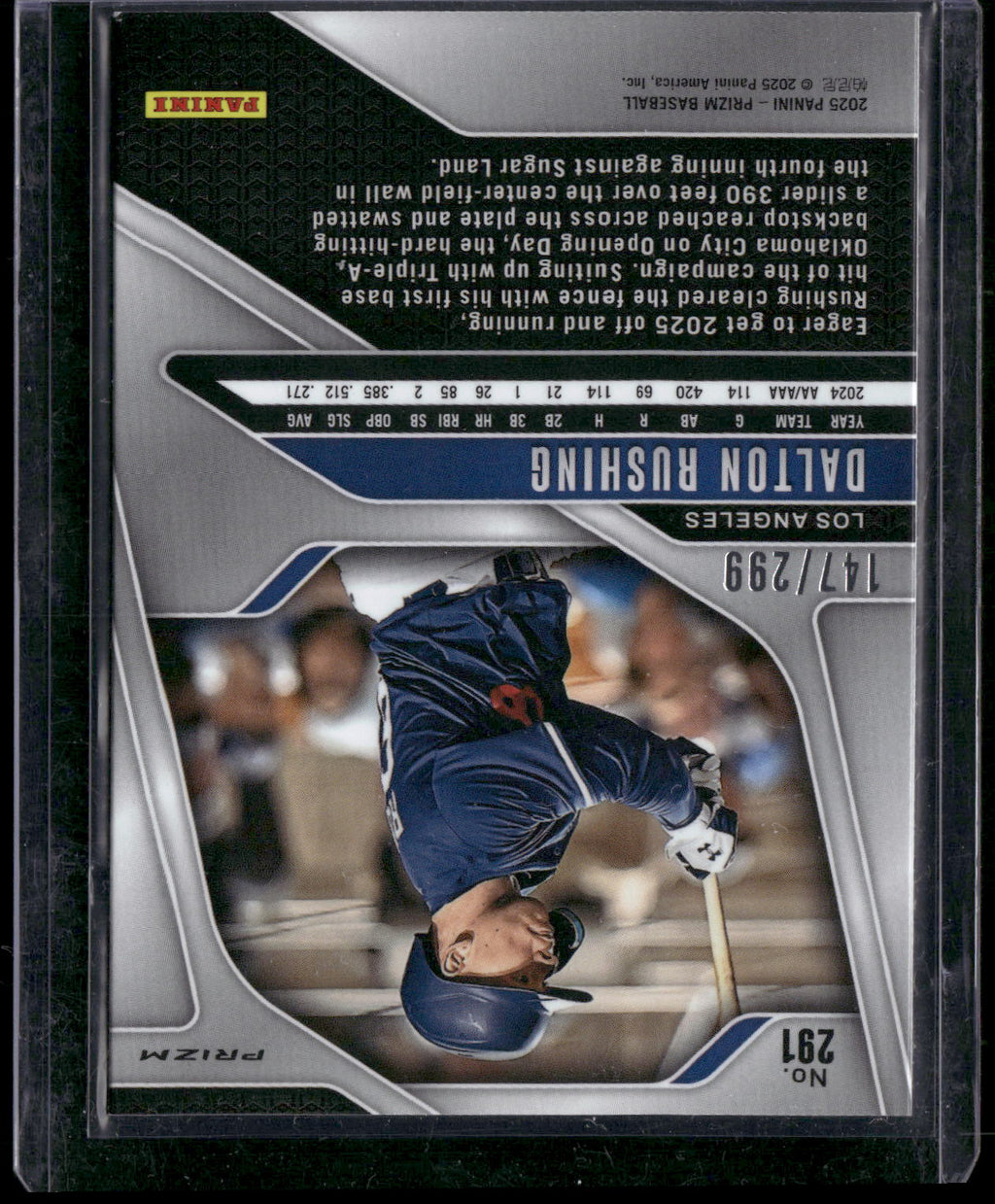 2025 Panini Prizm #291 Dalton Rushing Red Prizms #/299