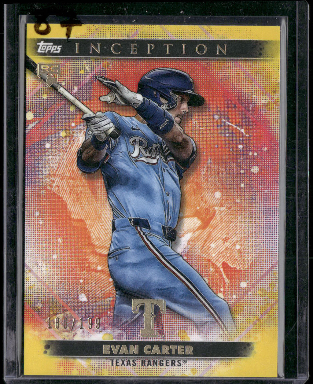 2024 Topps Inception #5 Evan Carter Yellow #/199