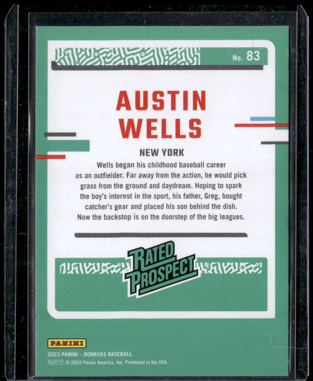 2023 Donruss #83 Austin Wells Holo Red #/2023