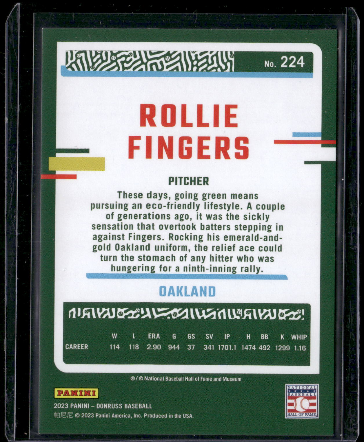 2023 Donruss #224 Rollie Fingers Holo Red #/2023