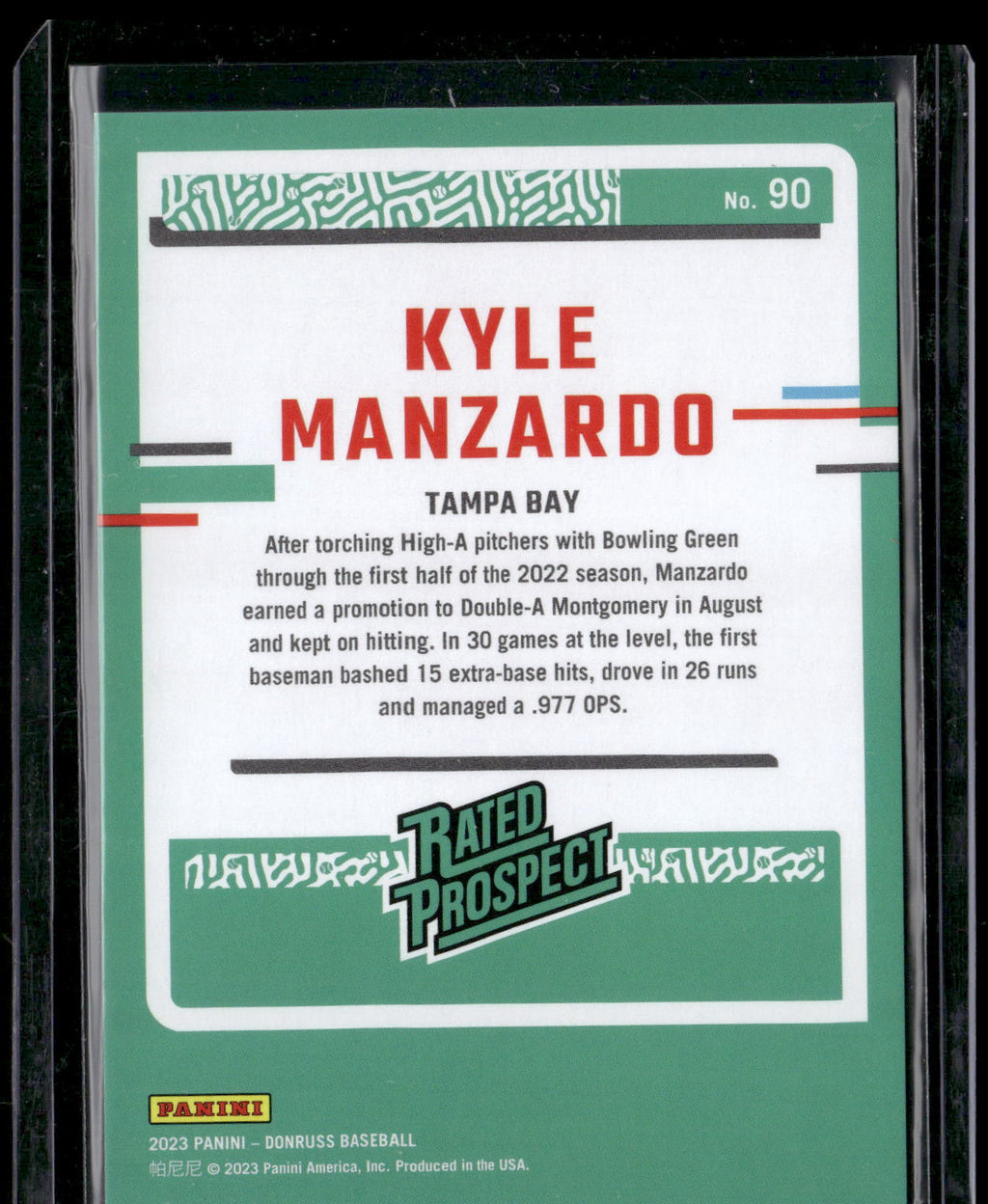2023 Donruss #90 Kyle Manzardo Holo Red #/2023