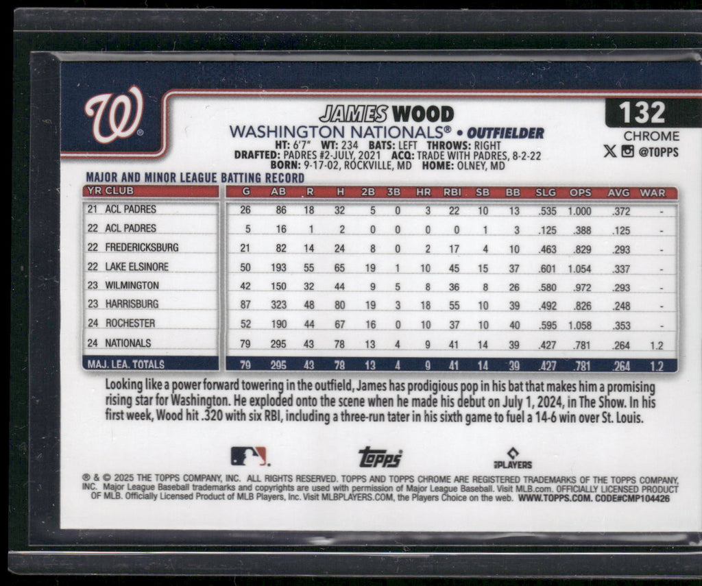 2025 Topps Chrome #132 James Wood