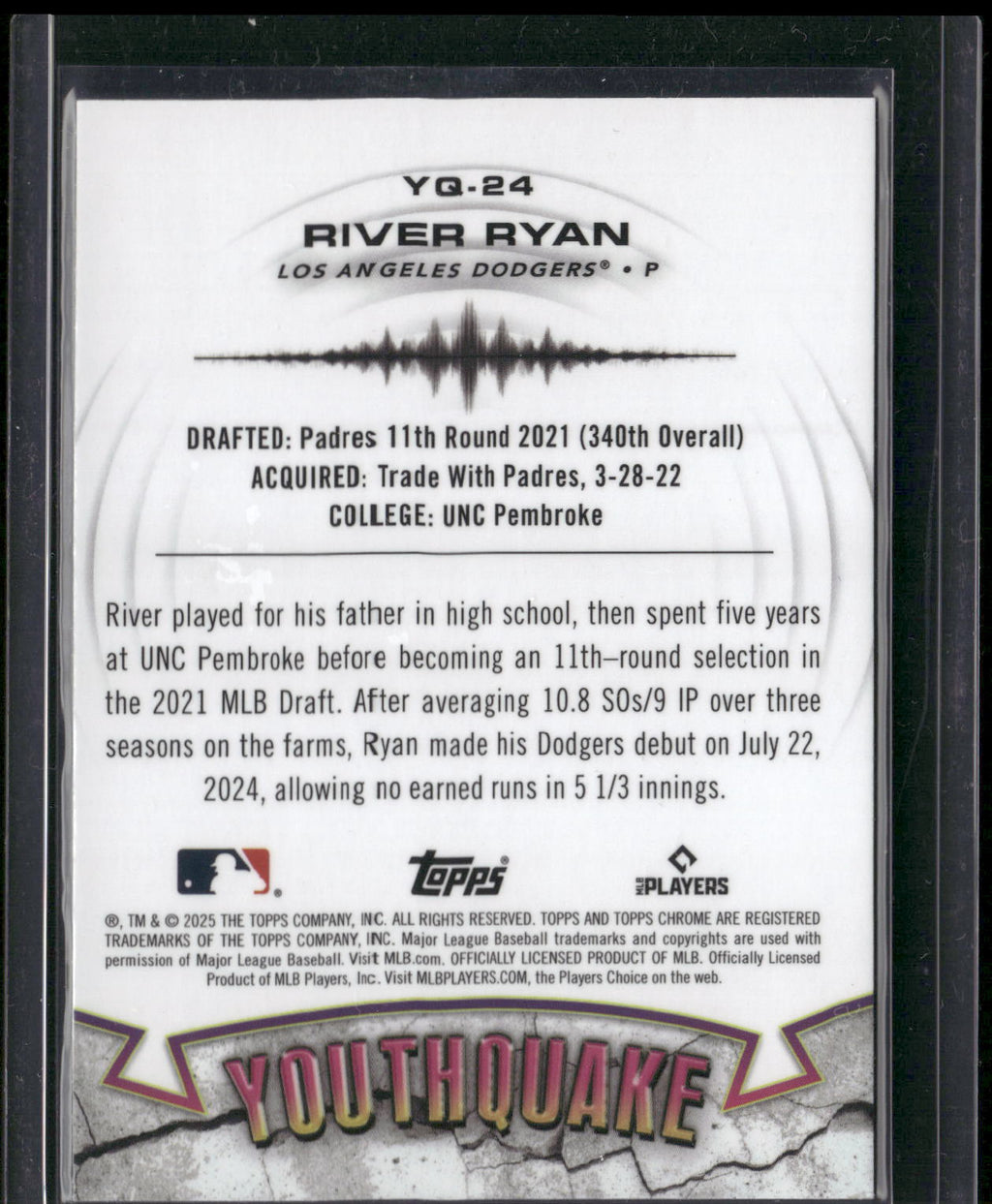 2025 Topps Chrome #YQ-24 River Ryan YouthQuake
