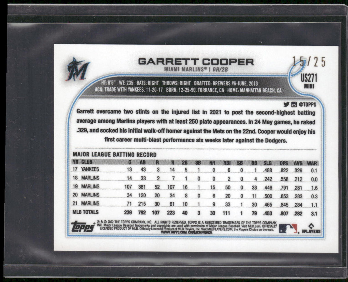 2022 Topps Mini #US271 Garrett Cooper Pink #/25