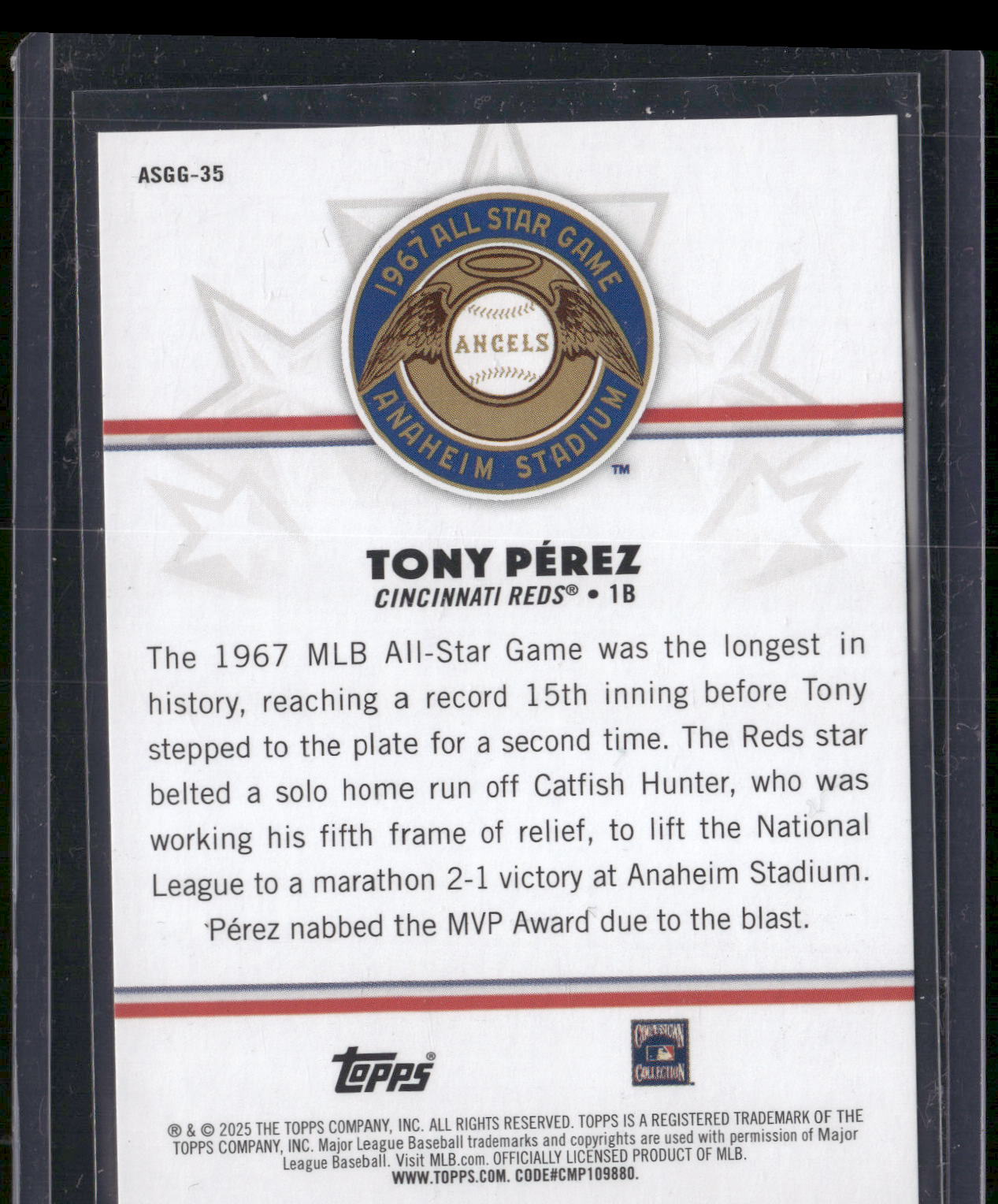 2025 Topps All-Star Game #ASGG-35 Tony Perez All-Star Game Greats Gold #/50