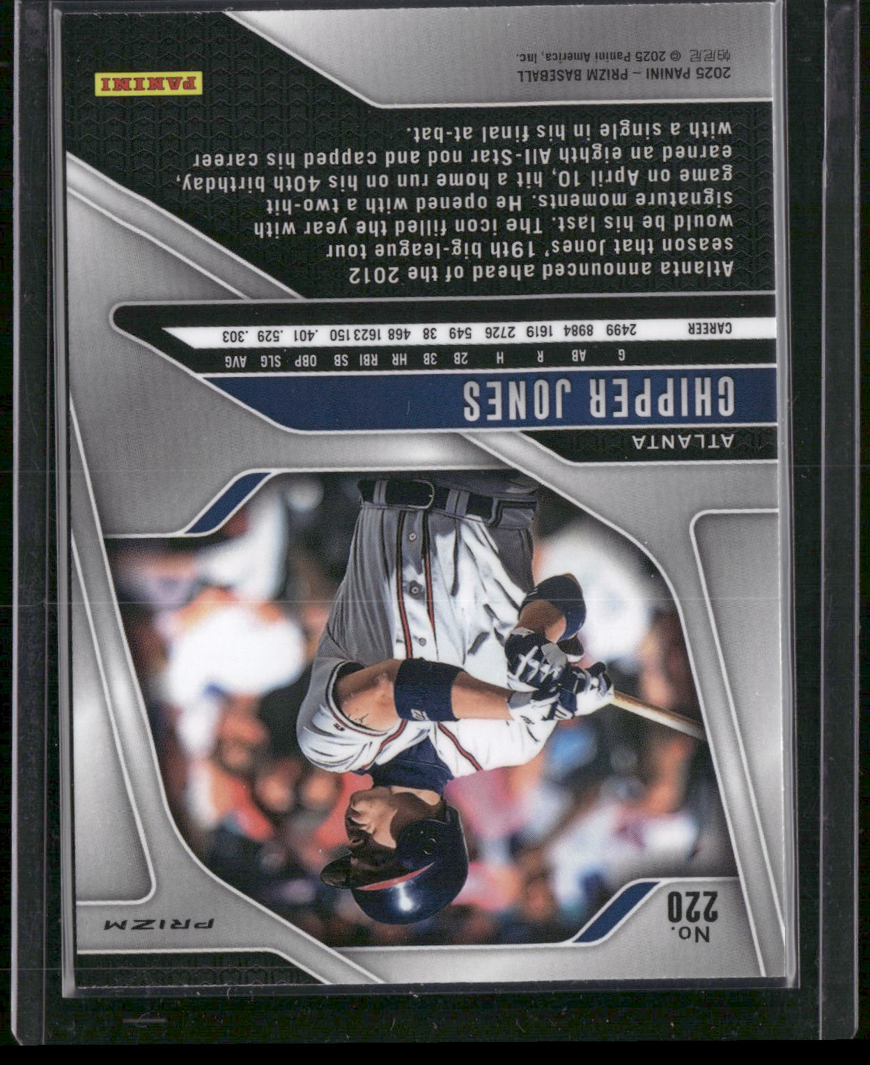 2025 Panini Prizm #220 Chipper Jones Silver Prizms