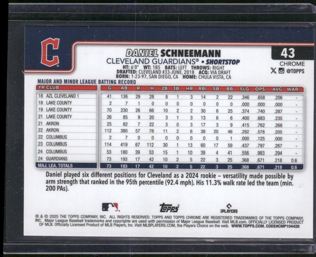 2025 Topps #574 Daniel Schneemann Purple Rainbow Foil #/250