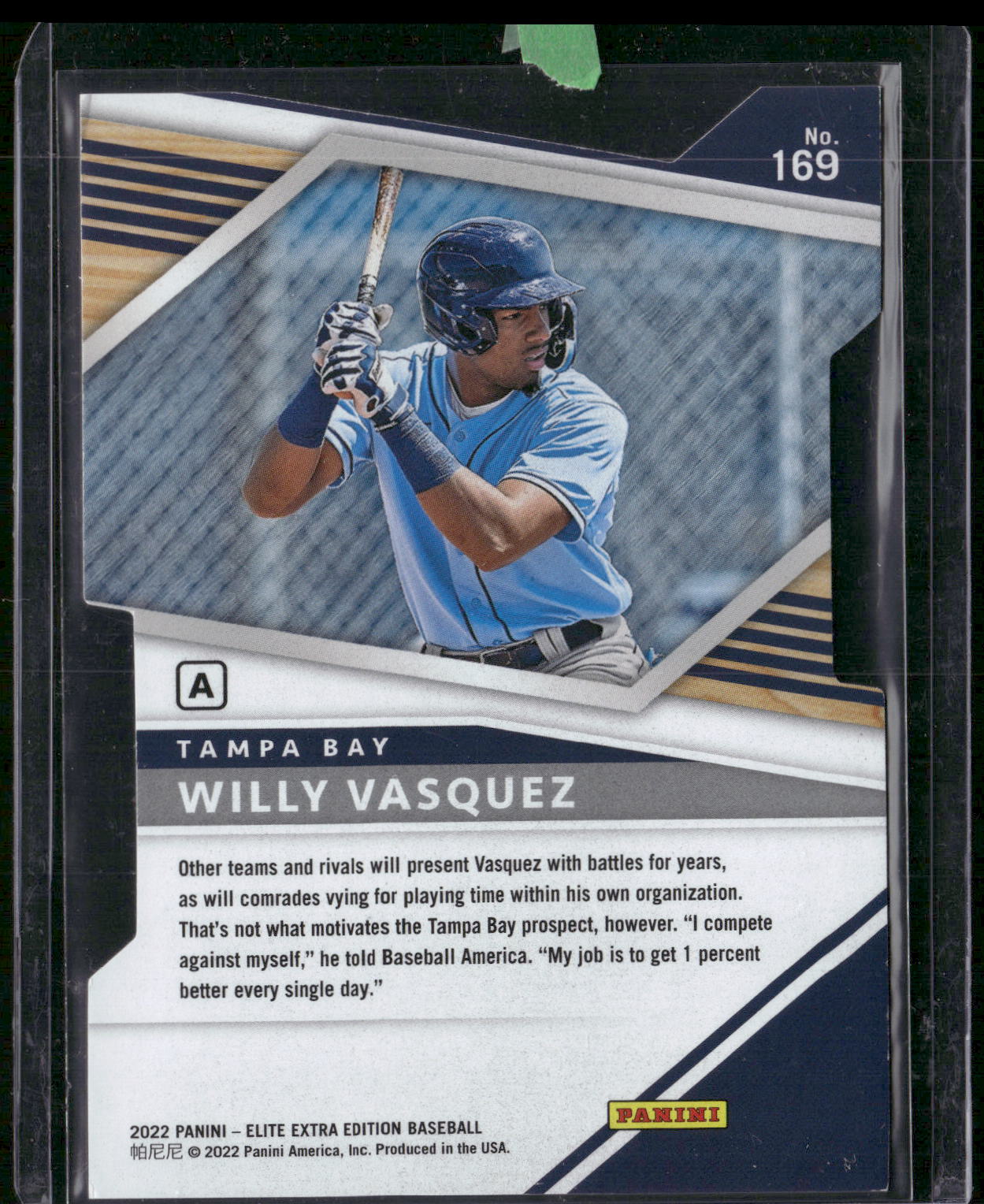 2022 Panini Elite Extra Edition #169 Willy Vasquez Prime Numbers A Die Cut #/91