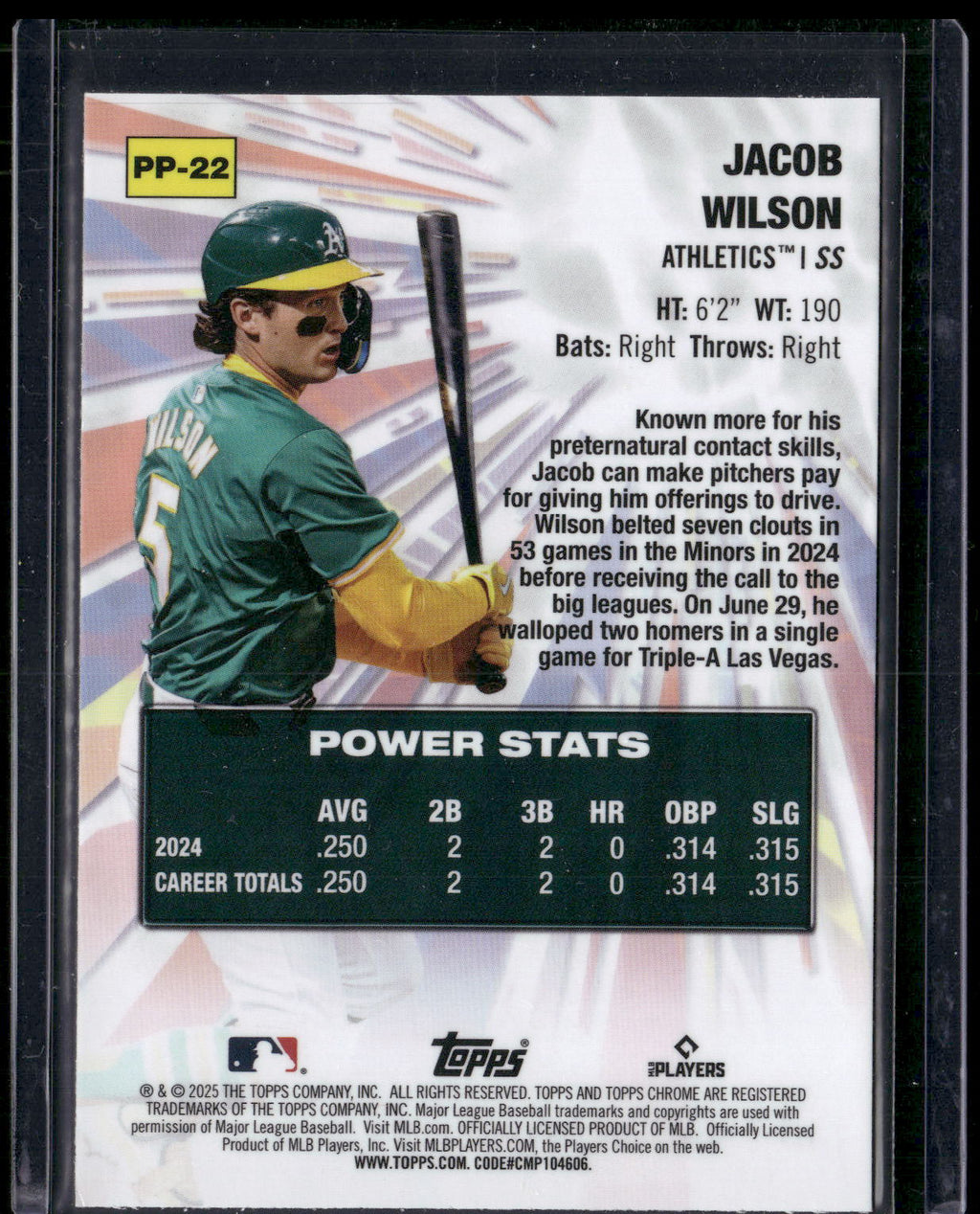 2025 Topps Chrome #PP-22 Jacob Wilson Power Players