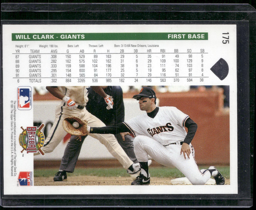 1992 Upper Deck #175 Will Clark