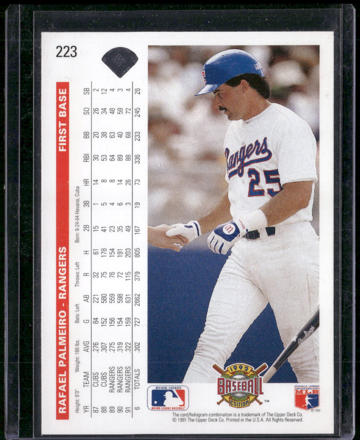 1992 Upper Deck #223 Rafael Palmeiro