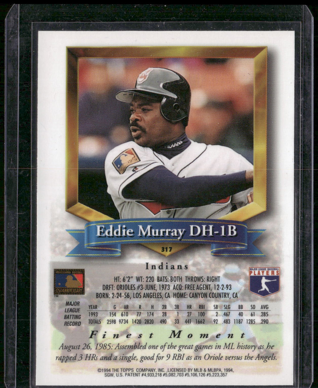1994 Finest #317 Eddie Murray