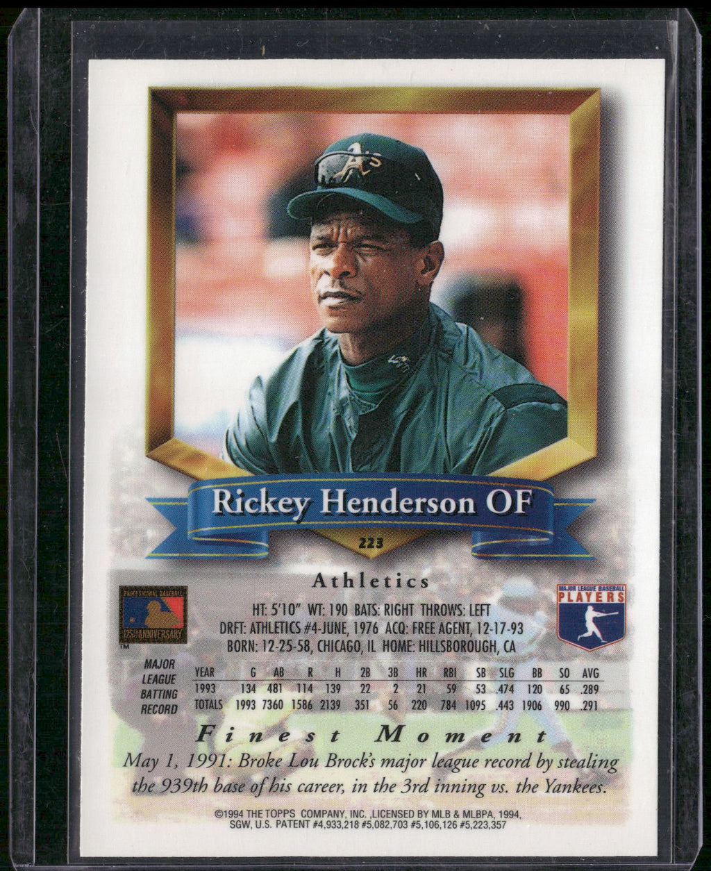 1994 Finest #223 Rickey Henderson