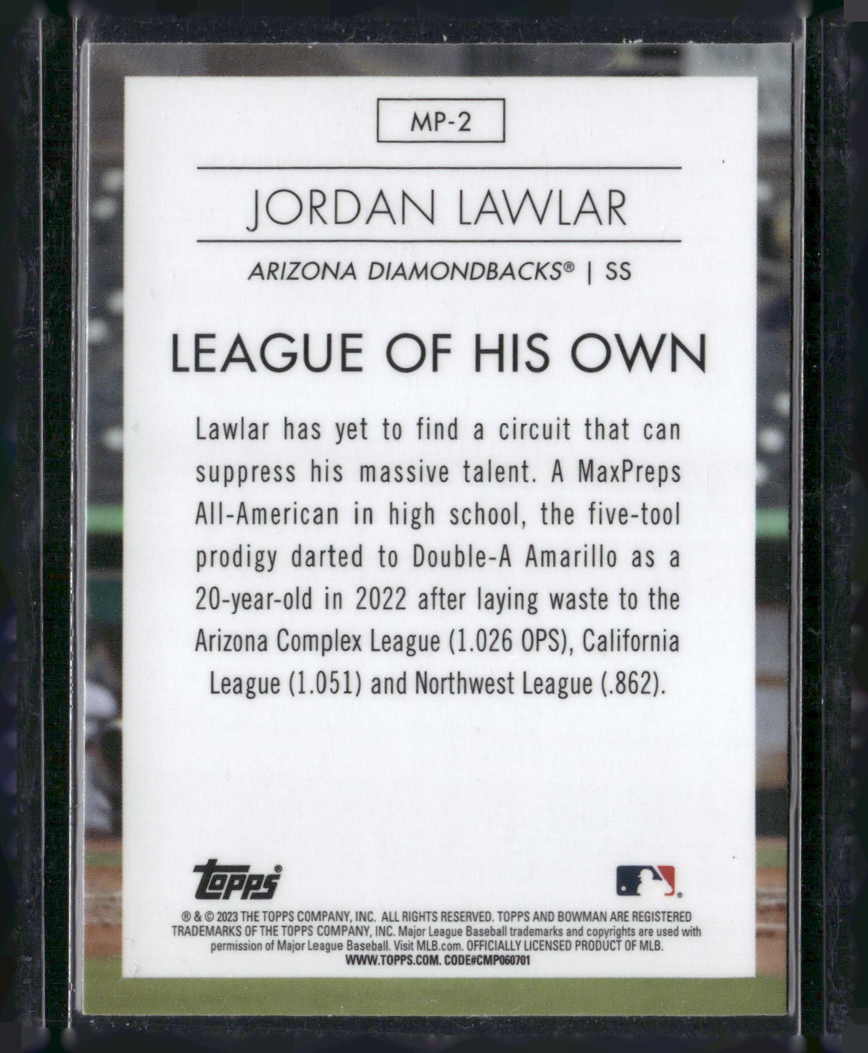 2023 Bowman #MP-2 Jordan Lawlar Modern Prospects