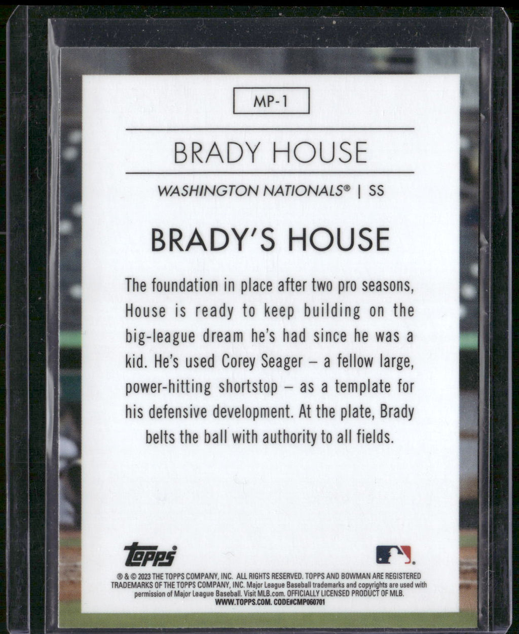 2023 Bowman #MP-1 Brady House Modern Prospects