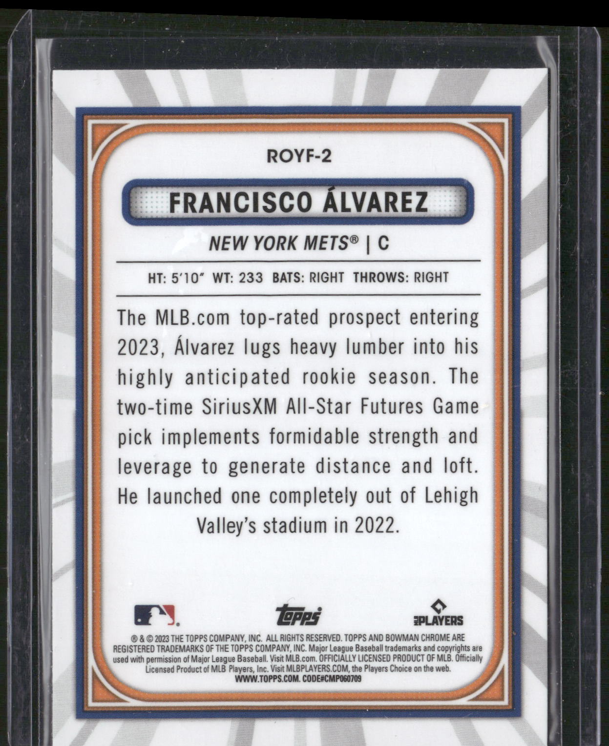 2023 Bowman #ROYF-2 Francisco Alvarez Rookie of the Year Favorites