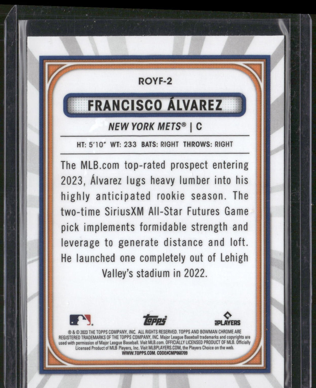 2023 Bowman #ROYF-2 Francisco Alvarez Rookie of the Year Favorites
